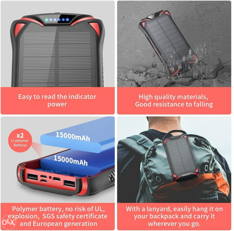 Aikove Wireless Powerbank 10W 30000mAh PD 18W Solar Power Bank OLX.ba