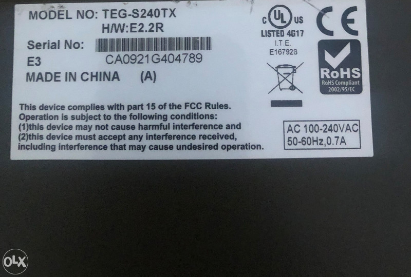 TrendNet TEG-S240TX 24 port gig switch