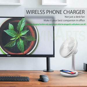 FUNLAB 16 USB stolni ventilator+bežični punjač mobitela
