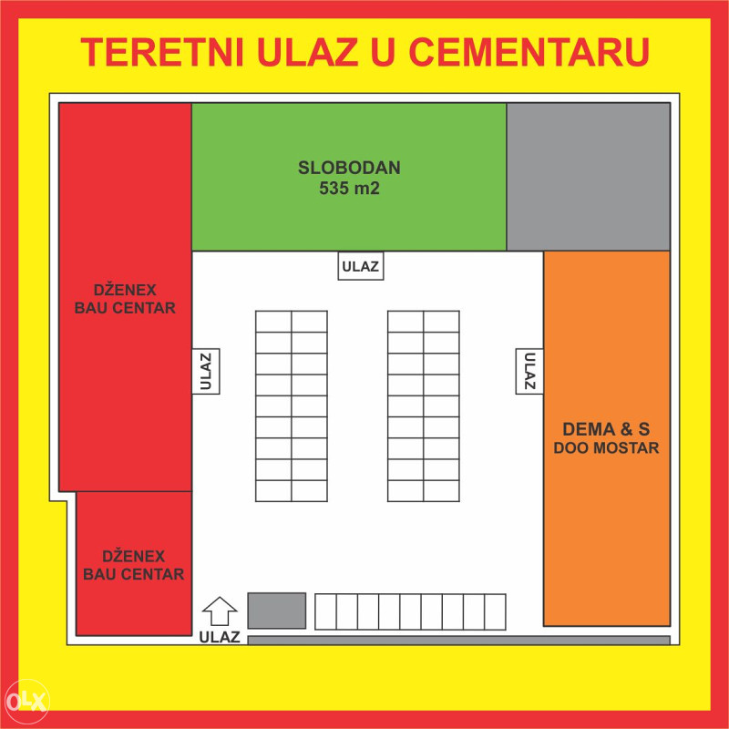 Prodajno - skladišni prostor 535 m2 Lukavac