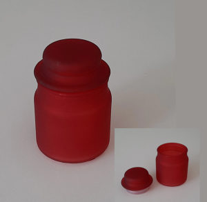 Staklenka mini jar matirana - crvena boja(za svijeće)