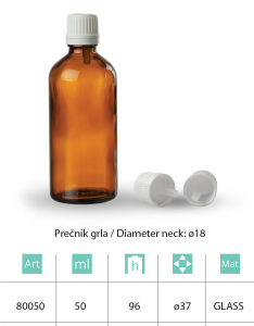 Staklena boca - 50ml
