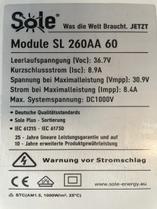 SOLARNI PANEL 260W