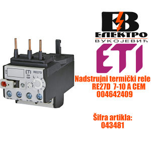 Nadstrujni termički rele RE27D  7-10A CEM Bimetal Eti