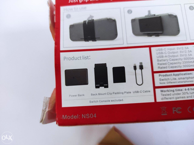 5000mAh Detachable Power Bank za Nintendo Switch Lite