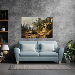 Canvas slika - Planinski krajolik, Orao, Stijene