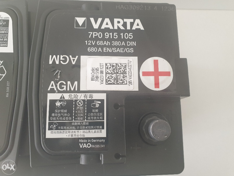 VARTA AGM 68 Ah 680A , Start/Stop Akumulátor / autobaterie