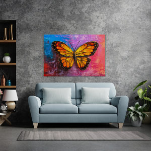 Canvas slika - Apstrakcija, Šarani leptir Monarh, Ulje