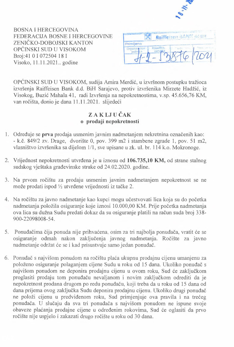 Prodaja kuce i dvorista   Buzic mahala - Visoko