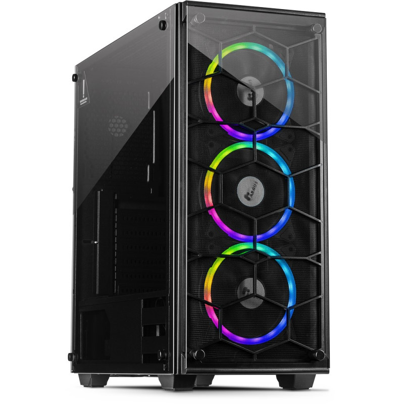 Inter-Tech C-907 Cobweb RGB LED Kućište / Case Tempered