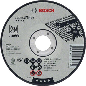 REZNA PLOCA 125x1x22.2mm INOX Standard Bosch