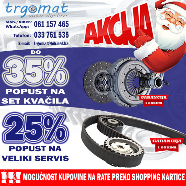 AKCIJA SET KVAČILA DO -35% VELIKI SERVIS -25%