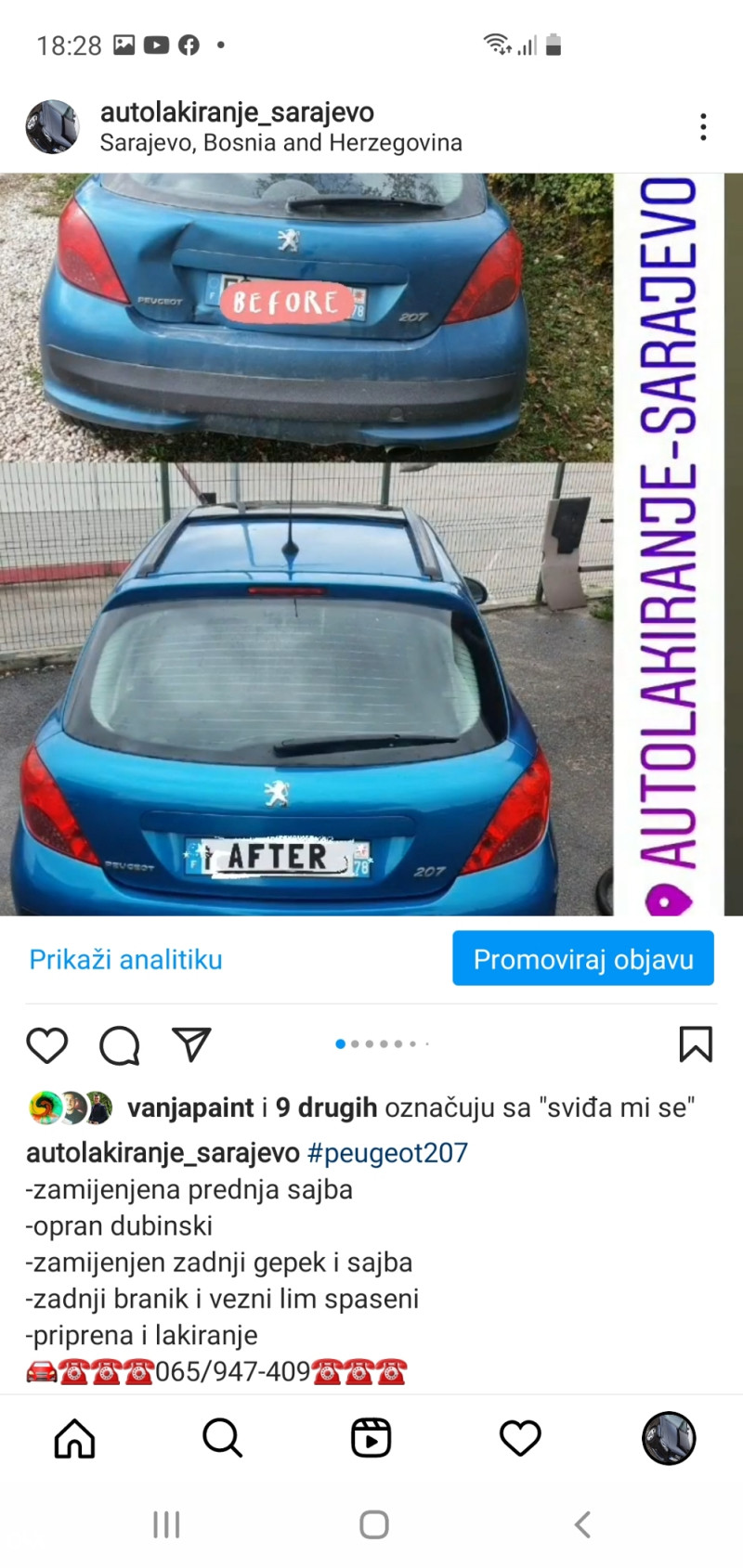 Lakiranje farbanje auta Sarajevo