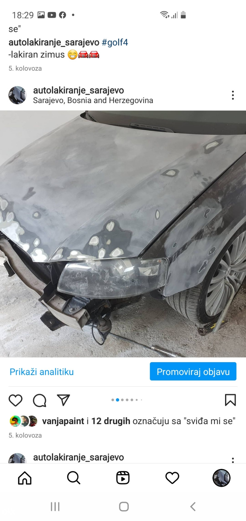 Lakiranje farbanje auta Sarajevo