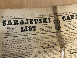 Sarajevski list iz 1896. godine