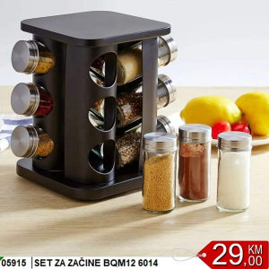 Set za zacine sa bocama sa poklopcem