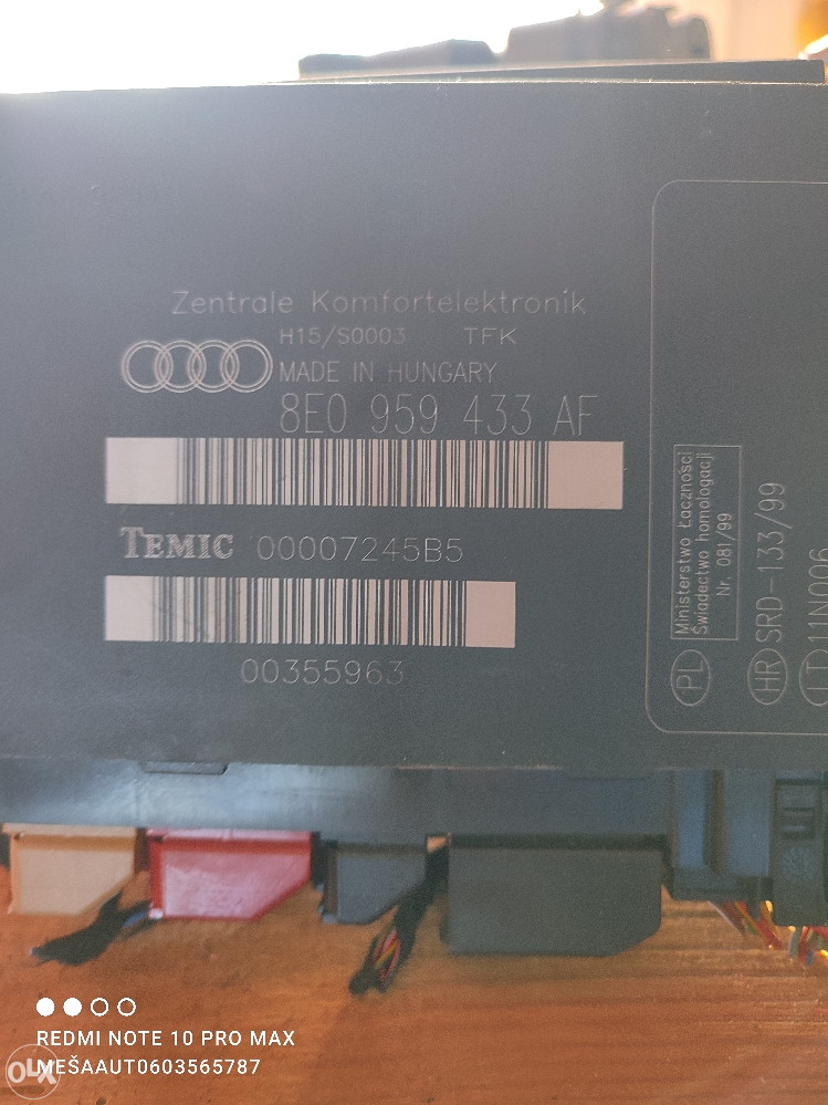 ELEKTRONIKA KOMFORT MODUL AUDI A4 B6 2003 8E0959433AF