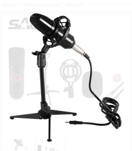 Mikrofon, studijski, sa postoljem, 3.5 mm, 2.4 met.
