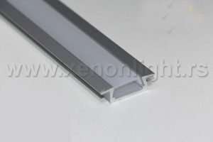 Profil aluminijski tip 01 ugradni plitki SIVI SET