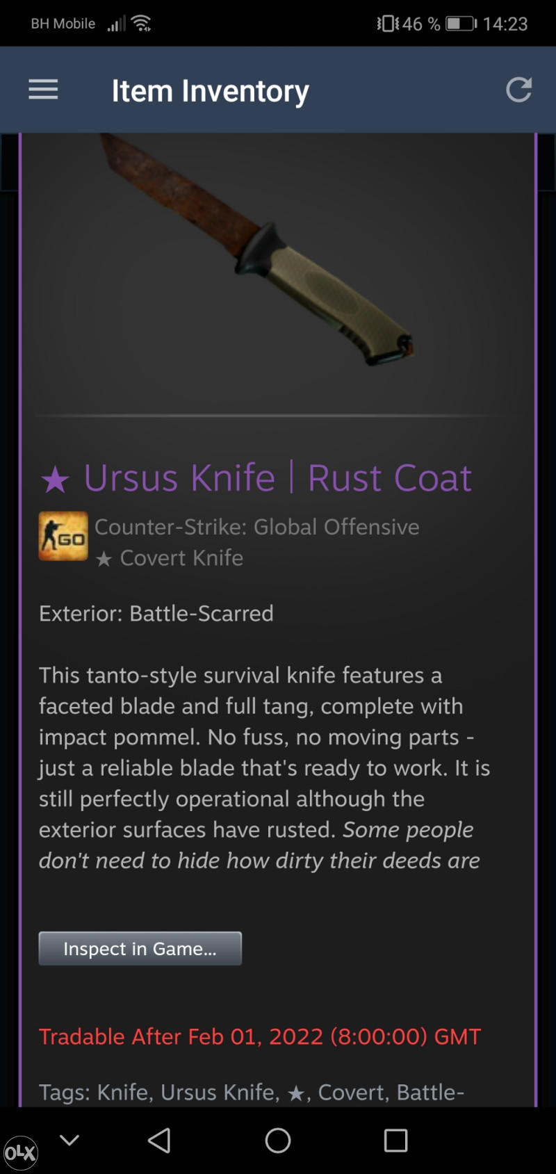 CSGO Skinovi (Noz Ursus Rust Coat) Ostalo