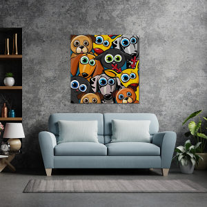 Canvas slika - Grupa veselih životinja, Pas, Mačka, ...