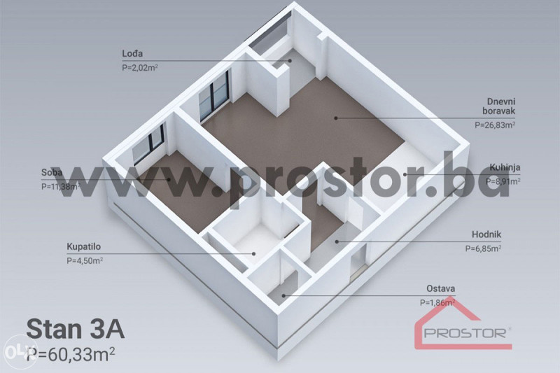 NOVOGRADNJA BUĆA POTOK! Trosoban stan 62m2!