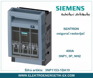 SIEMENS Osigurač/rastavljač 3P 400A 3NP1153-1DA10