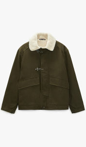 Muska jakna Zara XL s krznom zelena