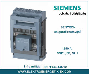 SIEMENS Osigurač/rastavljač 3P 250 A 3NP1143-1JC12