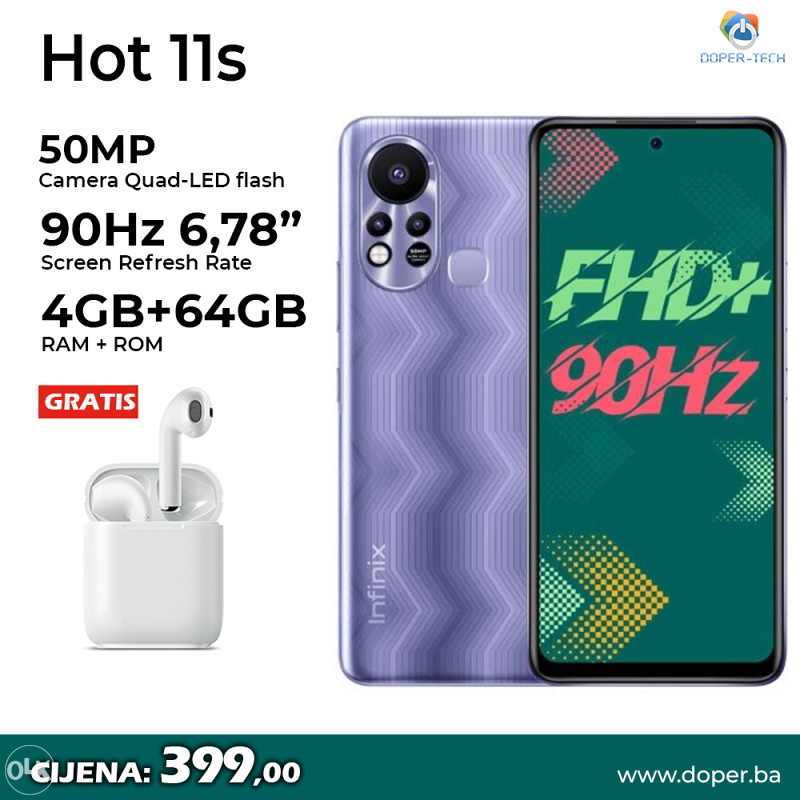 Smartphone Infinix Hot 11s 4GB / 64GB 50MP 5000mAh