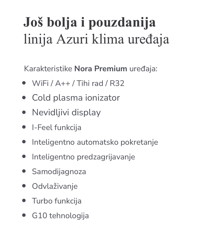 Inverter Klima Azuri Nora 12-ka Wi-fi - Klima Uređaji - OLX.ba