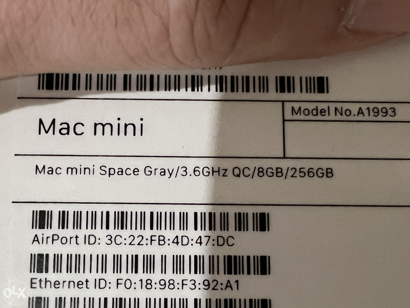 Apple Mac Mini 2018 i3 3,6GHz 8GB RAM 256GB SSD
