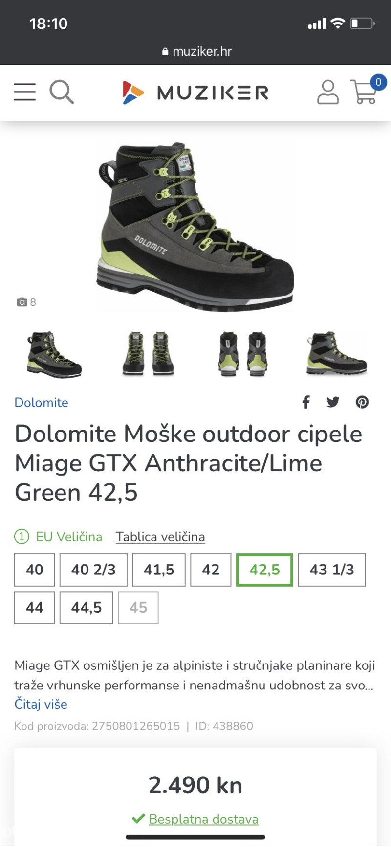 Gojzerice Dolomite MIAGE GTX