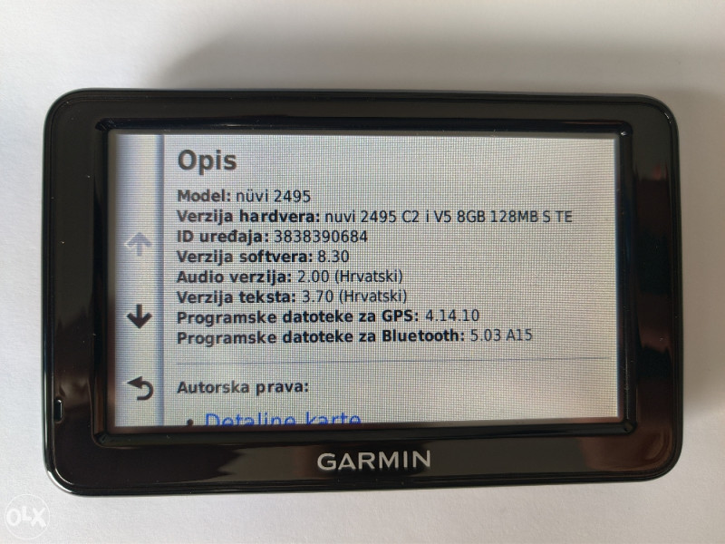 Garmin Nuvi 2495 +Adria Route+ auto nosač + auto punjač