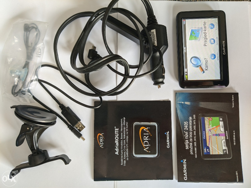 Garmin Nuvi 2495 +Adria Route+ auto nosač + auto punjač