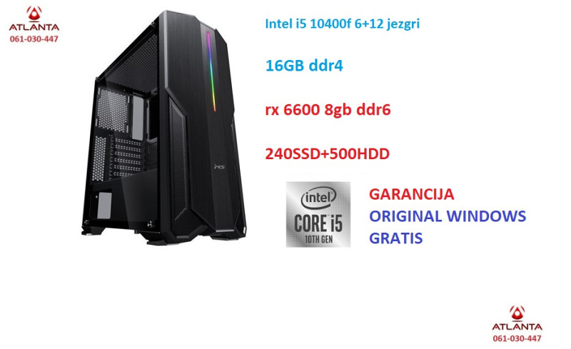 AMD Ryzen 5 5500/16GB DDR4/RX 6600 /rx6600 GAMING PC