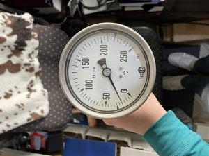 Termometar 0 - 250°C bimetalni dugi za peć