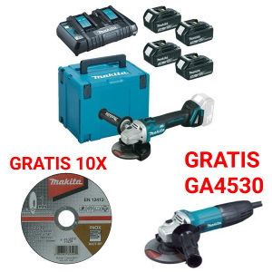 MAKITA 18V AKU SET DGA504Z + 4 X BATERIJA + PUNJAČ