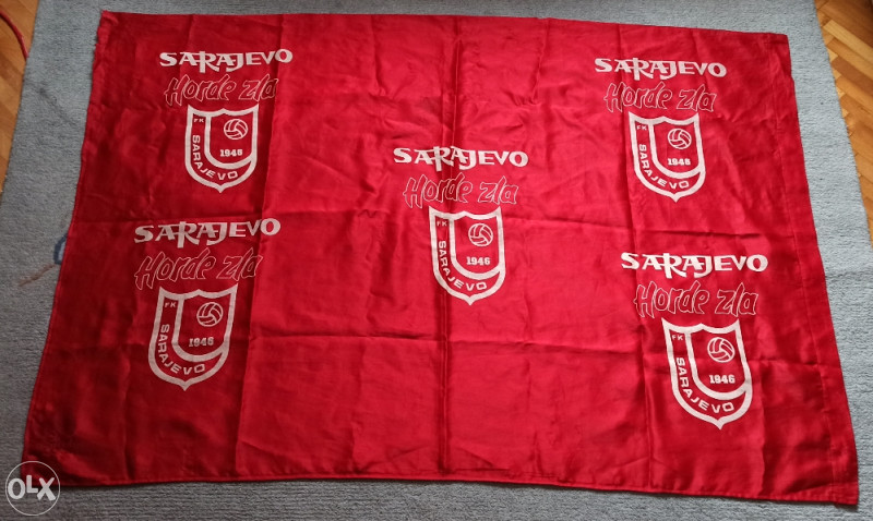 Fanion Vintage FK Sarajevo – Drapeau De Club Bosnien, Ex-Yougoslavie, Pour Supporters
