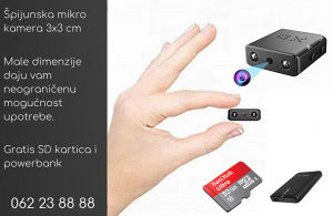 Špijunska mikro kamera +32GB SD kartica+powerbank