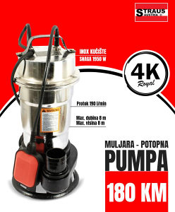 Pumpa muljara za prljavu vodu 1950W za septicke jame
