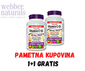 Webber Naturals Vitamin C   Vitamin D3 a 150 1+1 GRATIS
