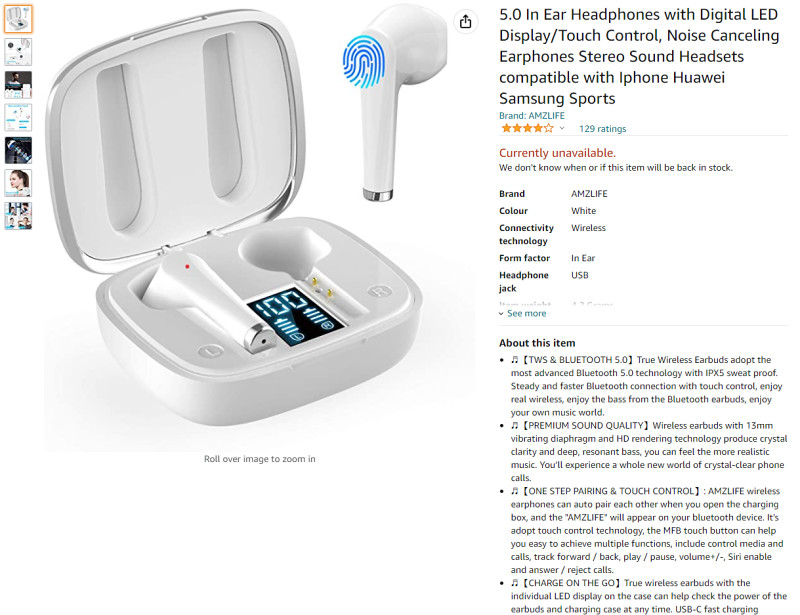 AMZLIFE F50 Bluetooth 5.0 slušalice, USB type C