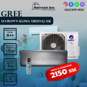Gree U-Crown klima Inverter 12k sa ugradnjom