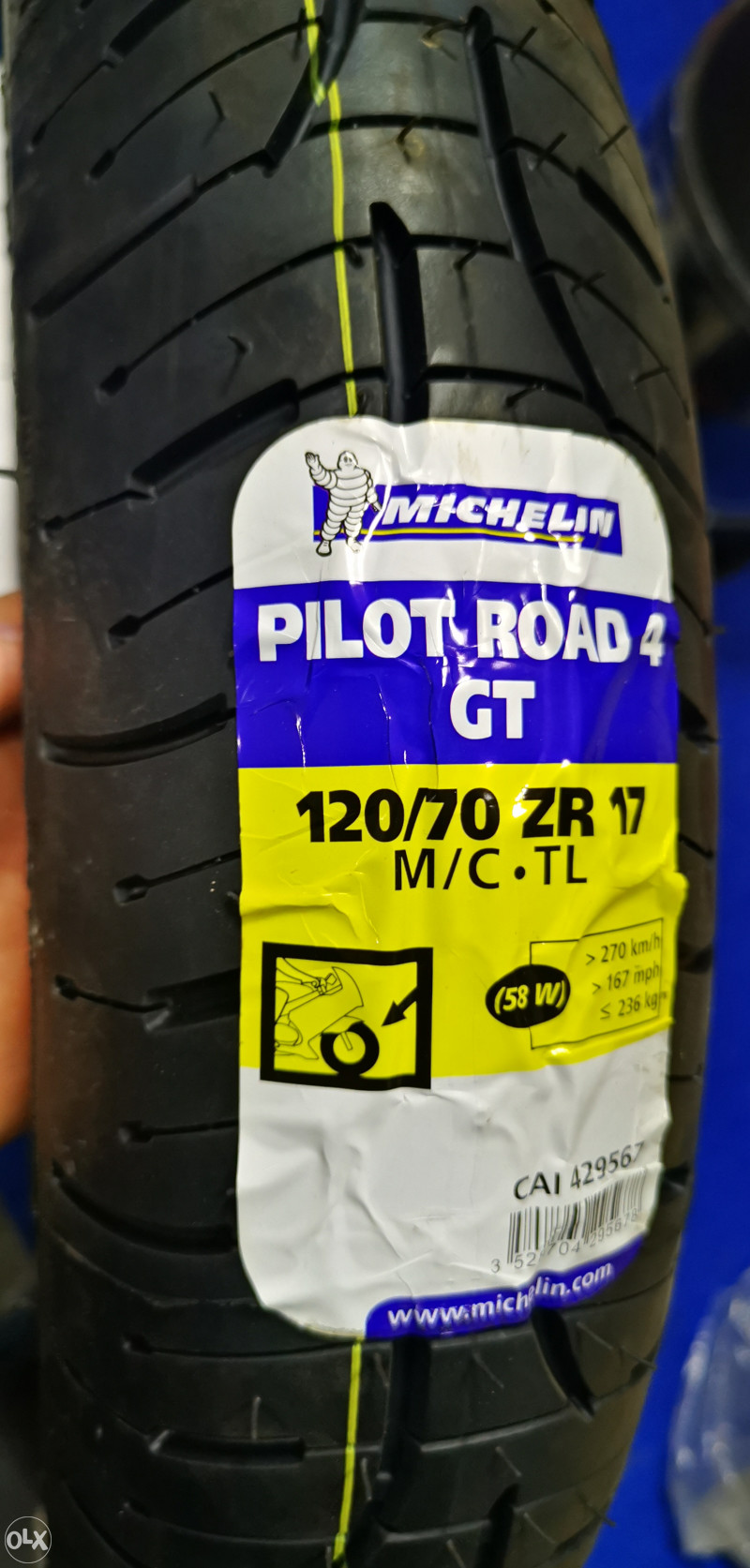 120/70-17 ZR Radial 58W Pilot Road 4 GT Tyre TL Front Michelin (M1712070PR4GTF) main image 0