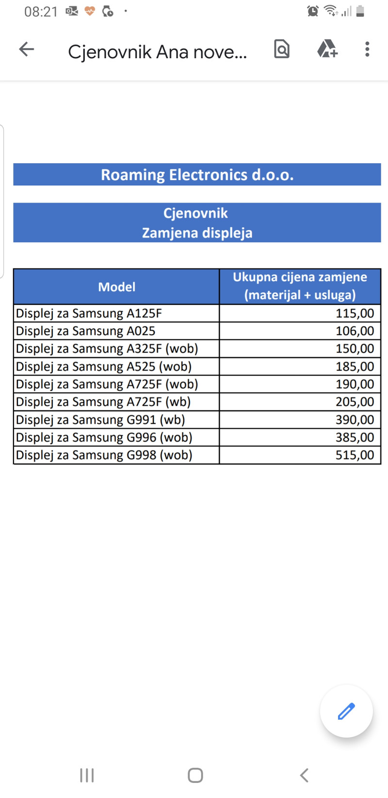 Roaming Electronics Servis mobilnih telefona