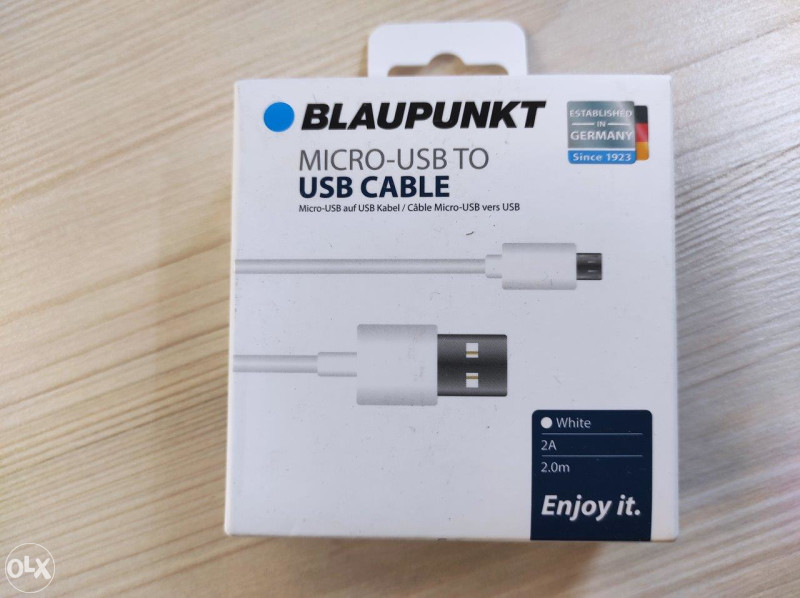 BLAUPUNKT micro USB kabal, 2 metra, bijeli