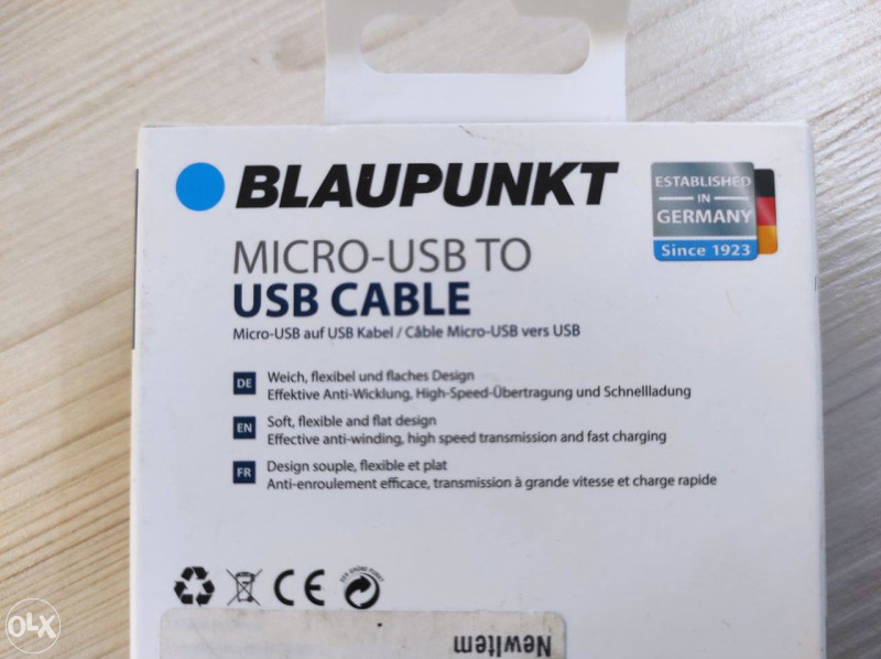 BLAUPUNKT micro USB kabal, 2 metra, bijeli