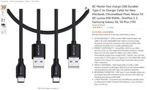 BC Master fast charge USB Type-C kabal, 2 komada
