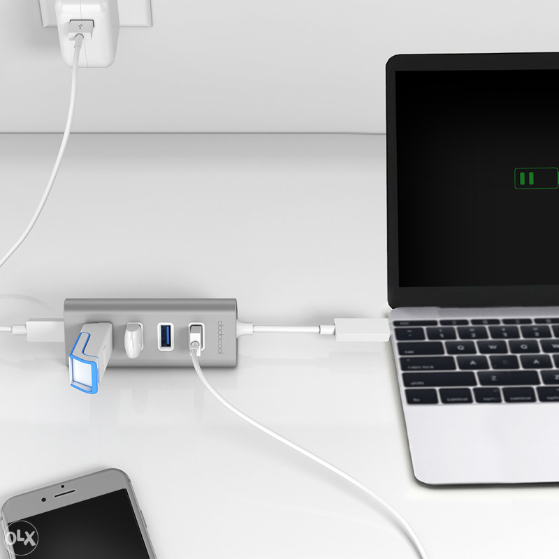 DC20 Aluminum Type-C to USB 3.0 Hub Adapter